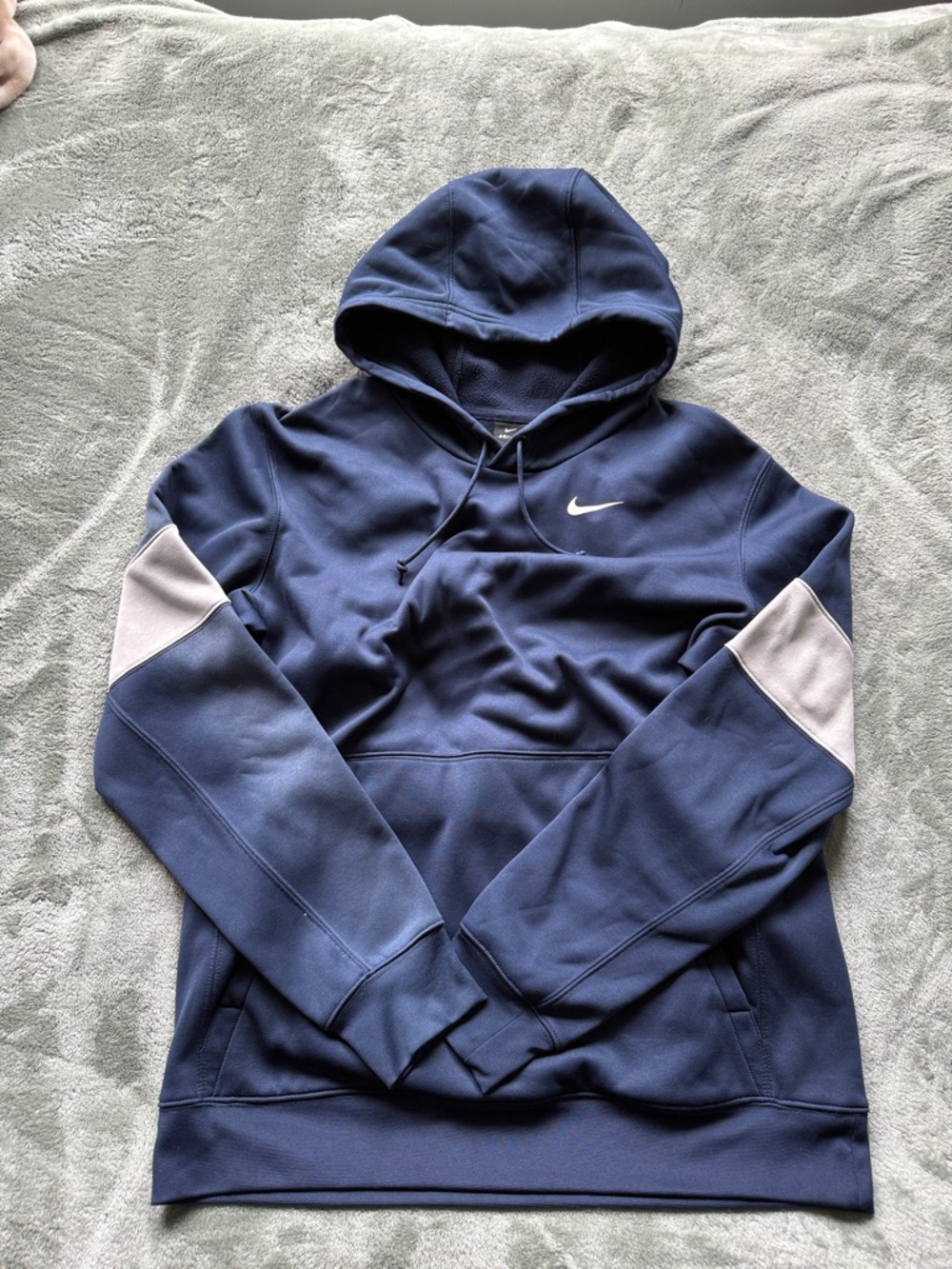 Nike Navy Hoodie with Light Gray Sleeve Panels